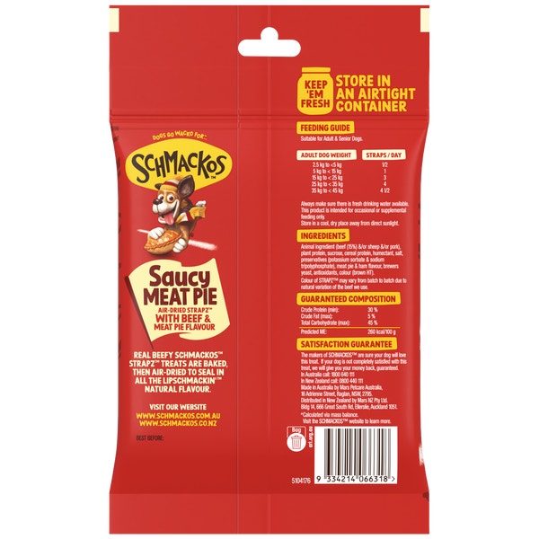 image 9334214066318_3_SCHMACKOS_STRAPZ_Dog_Treats_Beef___Meat_Pie_180g_Bag